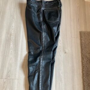 Leather studded, biker pants